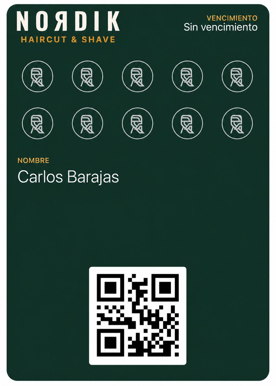 Tarjeta de cliente frecuente NORDIK — 10 sellos